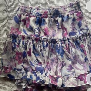 MISA Los Angeles Floral Mini Skirt - Blue and Pink